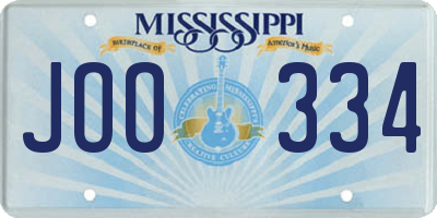 MS license plate JOO334