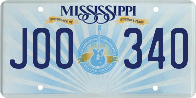 MS license plate JOO340