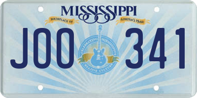 MS license plate JOO341