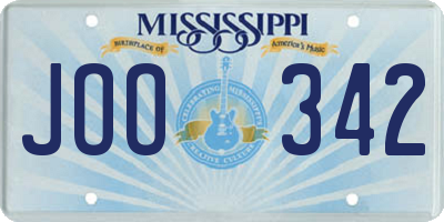 MS license plate JOO342