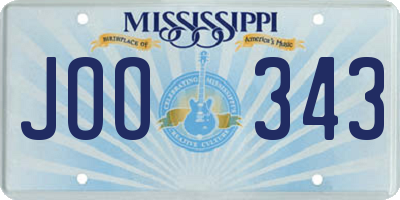 MS license plate JOO343