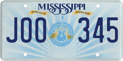 MS license plate JOO345