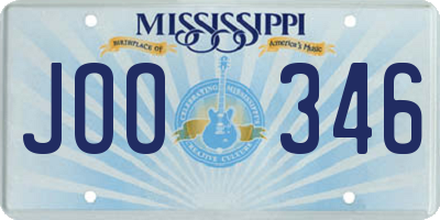 MS license plate JOO346