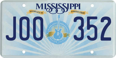 MS license plate JOO352