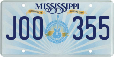 MS license plate JOO355
