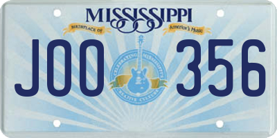 MS license plate JOO356