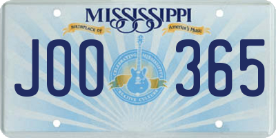 MS license plate JOO365