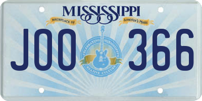 MS license plate JOO366