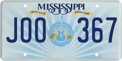 MS license plate JOO367