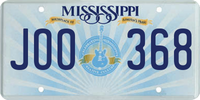 MS license plate JOO368