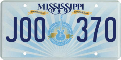 MS license plate JOO370
