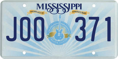 MS license plate JOO371