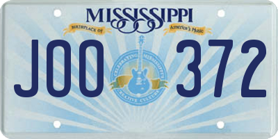 MS license plate JOO372