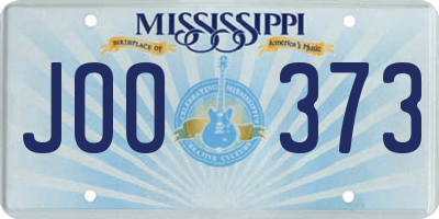 MS license plate JOO373
