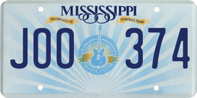 MS license plate JOO374