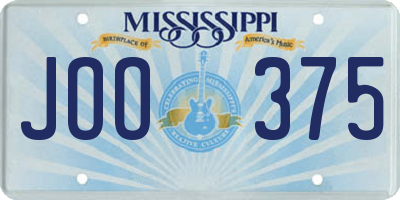 MS license plate JOO375