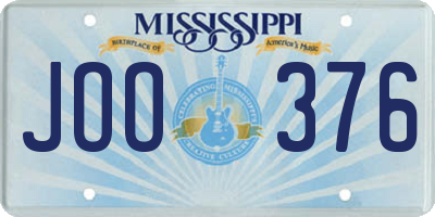 MS license plate JOO376