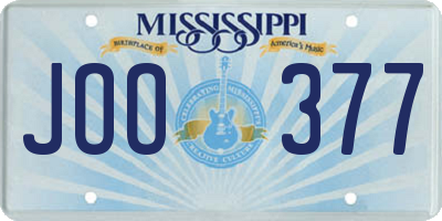 MS license plate JOO377