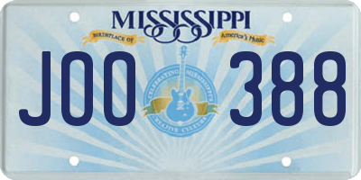 MS license plate JOO388
