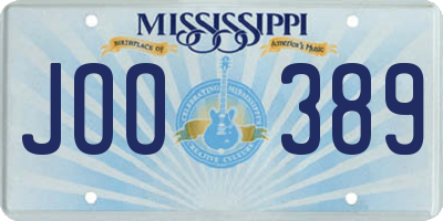 MS license plate JOO389