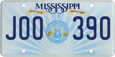 MS license plate JOO390