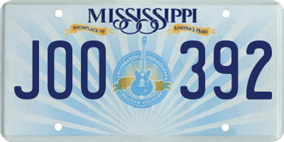 MS license plate JOO392