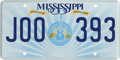 MS license plate JOO393