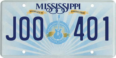 MS license plate JOO401