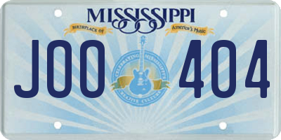 MS license plate JOO404