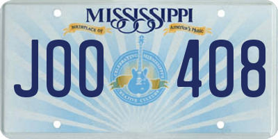 MS license plate JOO408