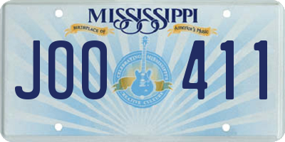 MS license plate JOO411