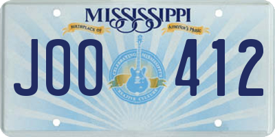 MS license plate JOO412