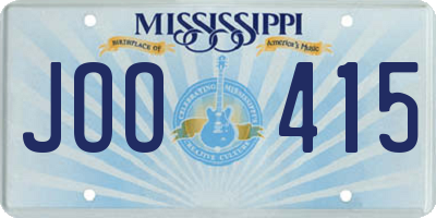 MS license plate JOO415