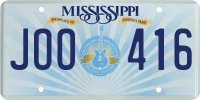 MS license plate JOO416