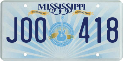 MS license plate JOO418