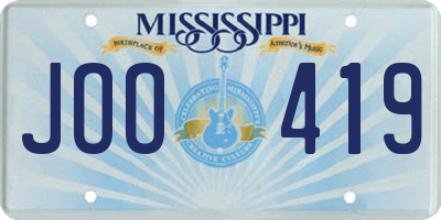 MS license plate JOO419