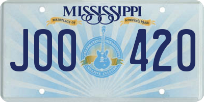 MS license plate JOO420