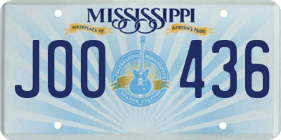 MS license plate JOO436