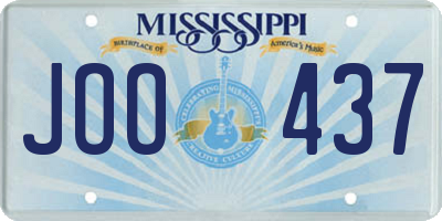 MS license plate JOO437