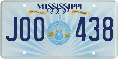 MS license plate JOO438