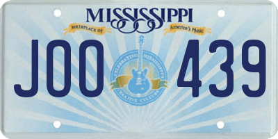 MS license plate JOO439