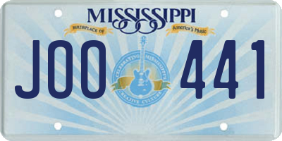 MS license plate JOO441