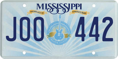 MS license plate JOO442