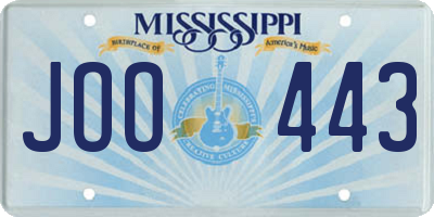 MS license plate JOO443