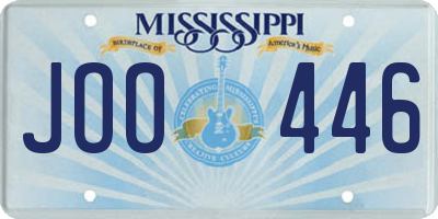 MS license plate JOO446