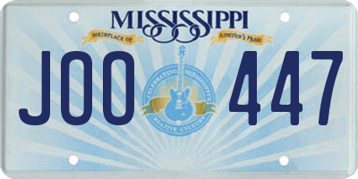MS license plate JOO447