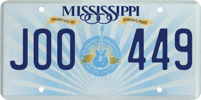 MS license plate JOO449