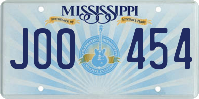MS license plate JOO454