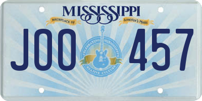MS license plate JOO457