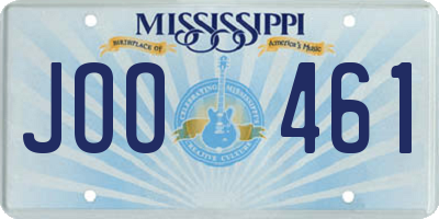 MS license plate JOO461